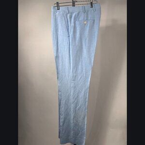 NWOT RALPH LAUREN Purple Label Gregory Chambray Blue Linen/silk Pant 34 Italy